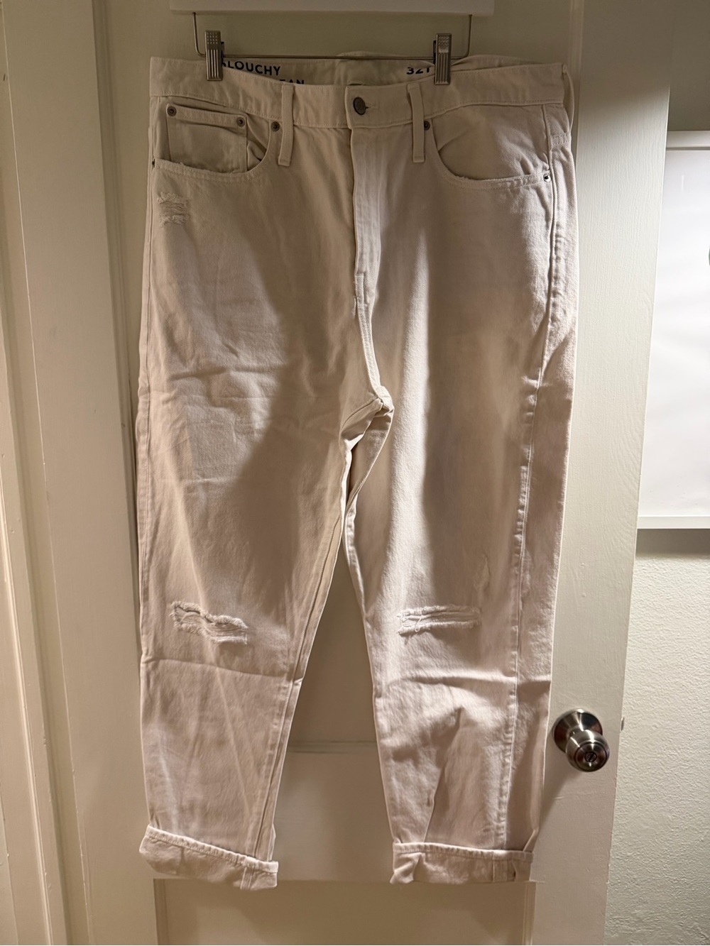 J. Crew Women's Cream Slouchy Boyfriend Jeans